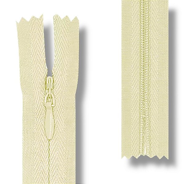 Ziper Invisível Fixo Tela n°3 50cm - Cor Amarelo Bebê 104 10un PD1A