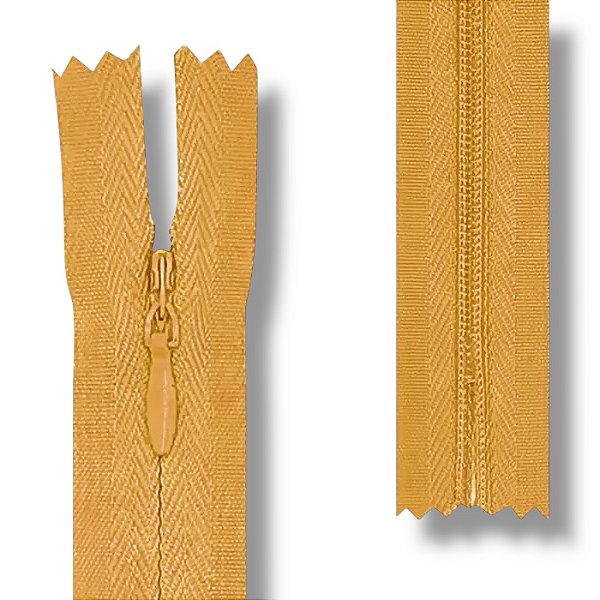 Ziper Invisível Fixo Tela n°3 50cm - Cor Mostarda 112 10un PD1A