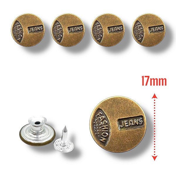 Botão Flex 17mm 151550 1.000un - Cor Ouro Velho