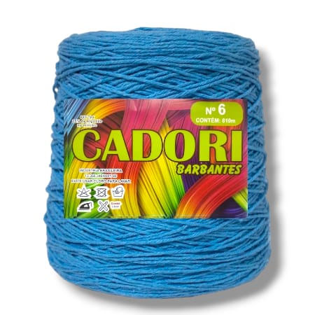 Barbante Cadori 4/6 Cor Azul Turquesa 749 - Rolo 610m