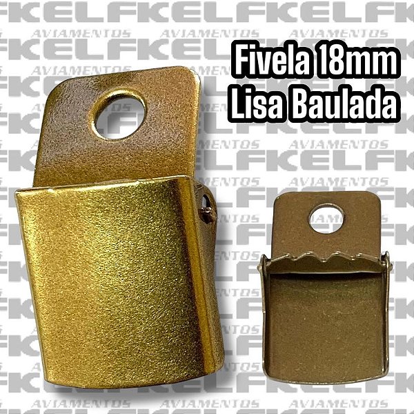 Fivela  18mm Lisa Baulada Tecido Grosso - Cor Ouro Velho 1.000un