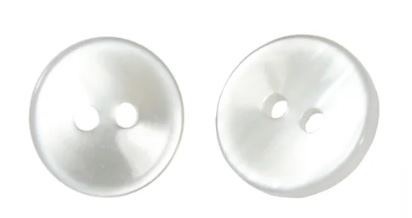 Botão Tam 22 (14mm) Cor Branco Leitoso Brilho 2 Furos - 144un