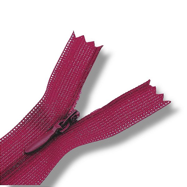 Ziper Invisível Fixo Tela n°3 20cm - Cor Bordo 527 10un BV1ABC