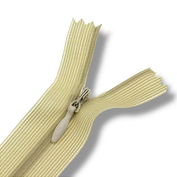 Ziper Invisível Fixo Tela n°3 20cm - Cor Bege Claro 10un BV1ABC
