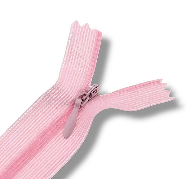 Ziper Invisível Fixo Tela n°3 30cm - Cor Rosa Bebê 042 10un BV1C