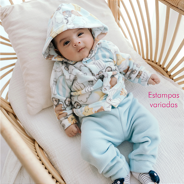Conjunto microsoft com capuz (estampas variadas)