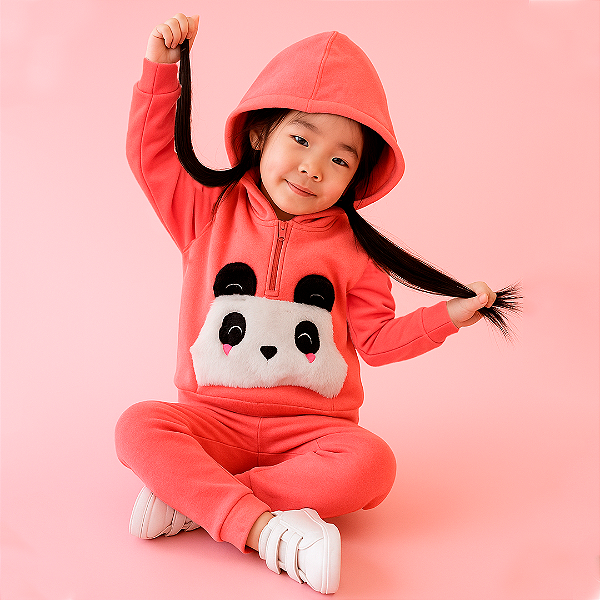 Conjunto panda neon. Tam: 4 - 6