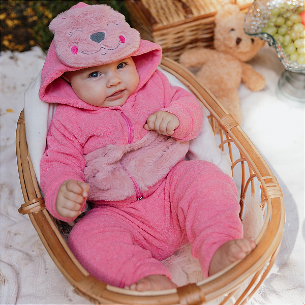 Conjunto urso alegre rosa. Tam: M - GG