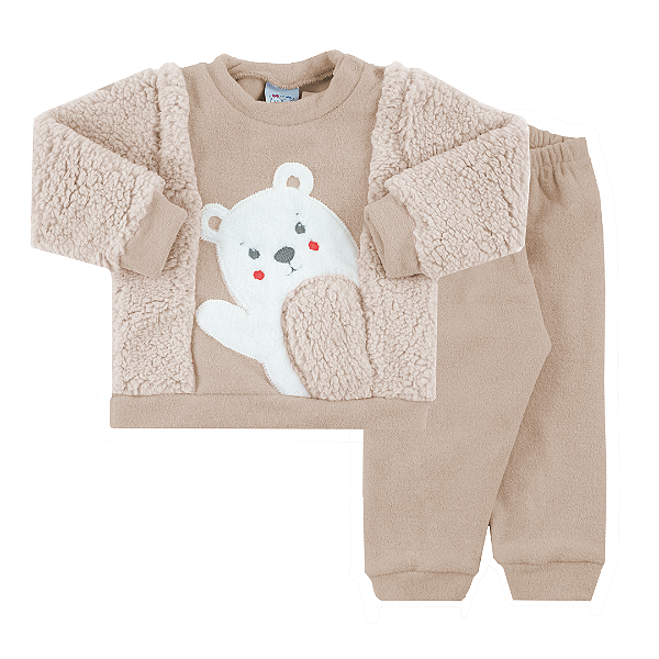 Conjunto ursinho simpático marrom. Tam: G - GG