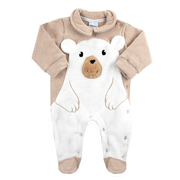 Macacão urso feliz. Tam: RN