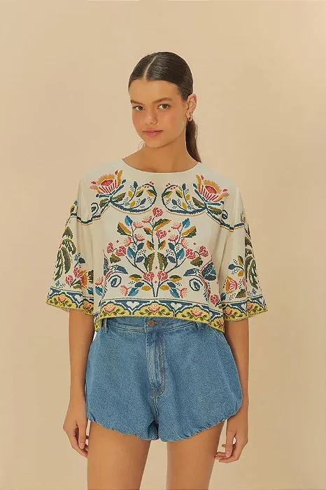 T-Shirt Cropped Estampada Sonho Guaraná
