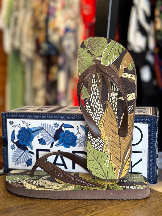 Chinelo Estampado Floresta Sketch Farm
