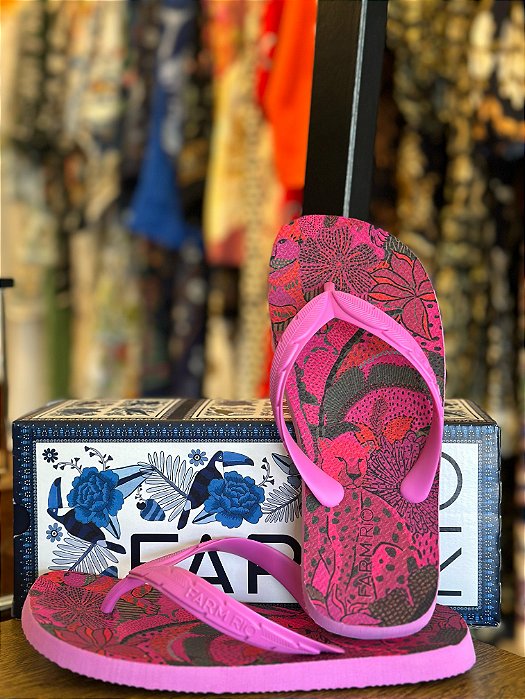 Chinelo Estampado Pink Farm