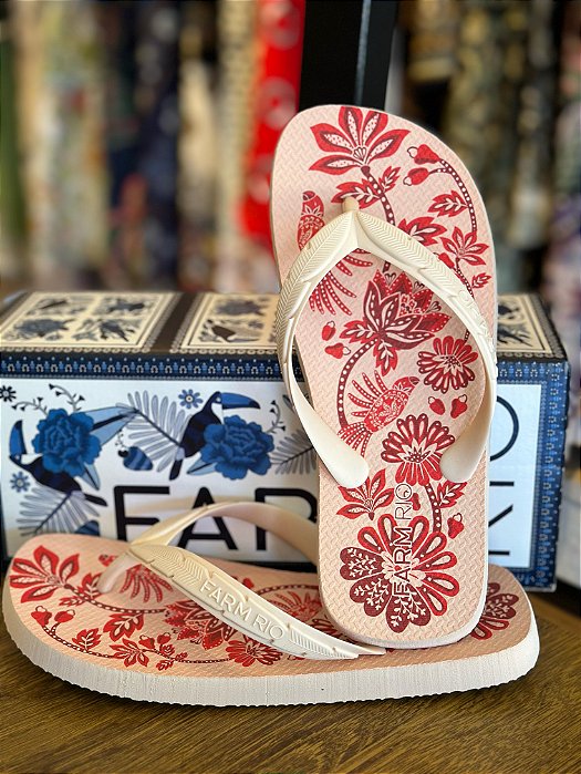 Chinelo Estampado Arara Floral Farm