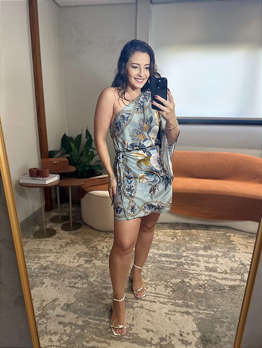 Vestido Curto Estampado Jardim Real