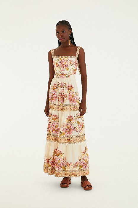 Vestido Cropped Estampado Jardim Majestoso