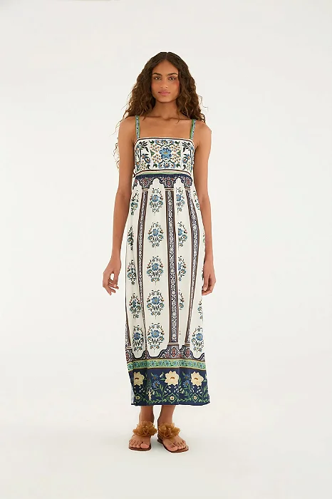 Vestido Cropped Sem Manga Estampado Manoela