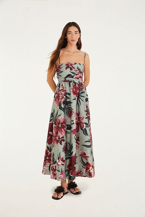 Vestido Midi Estampado Lineia