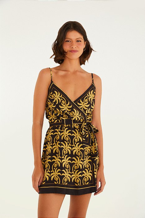 Vestido Curto Estampado Lenço Trancoso