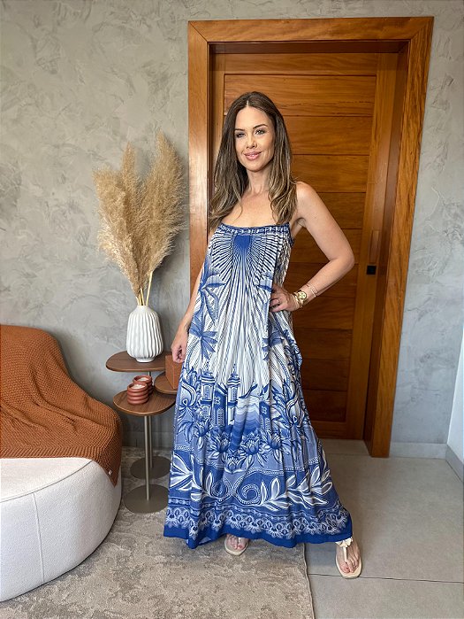 Vestido Longo Estampado Afeto Tropical