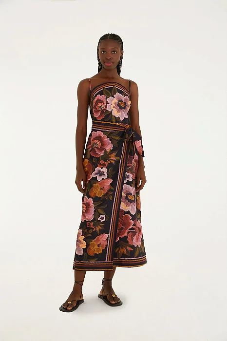Vestido Cropped Estampado Floral Cléo