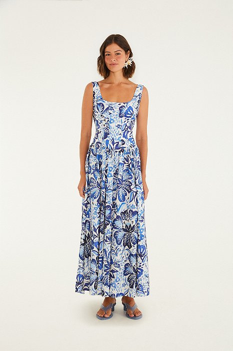 Vestido Cropped Estampado Paraíso De Flor