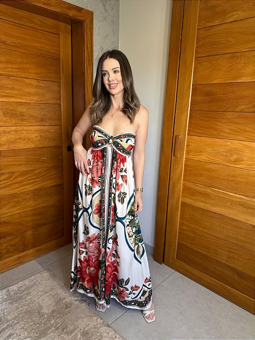 Vestido Cropped Estampado Flor Do Rio