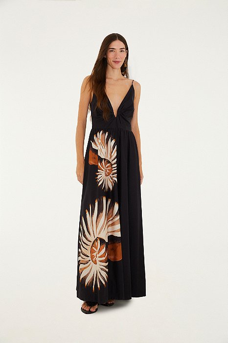 Vestido Longo Estampado Amonita