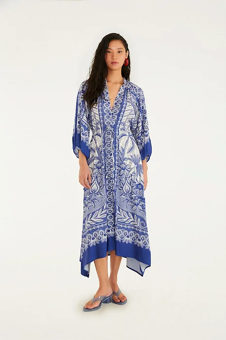 Vestido Cropped Estampado Afeto Tropical
