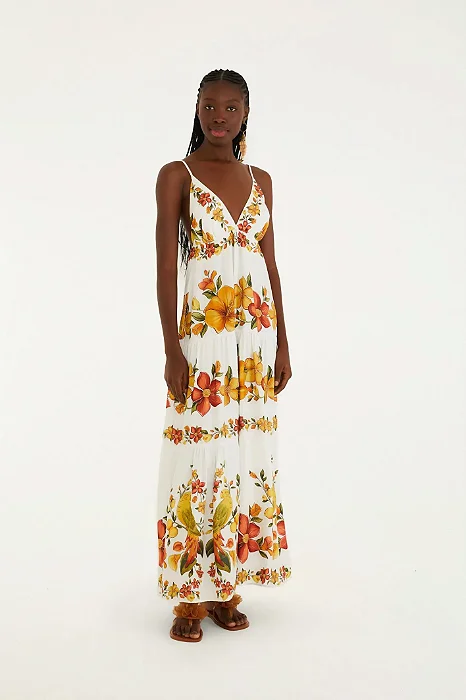 Vestido Longo Estampado Bosque Chic