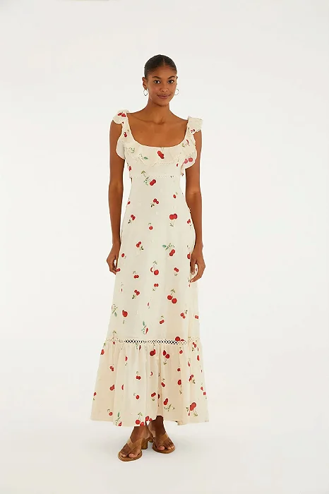 Vestido Florzinha Estampa Cerejas