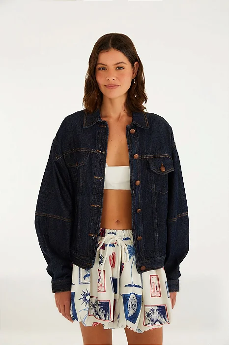Jaqueta Jeans Recorte Western