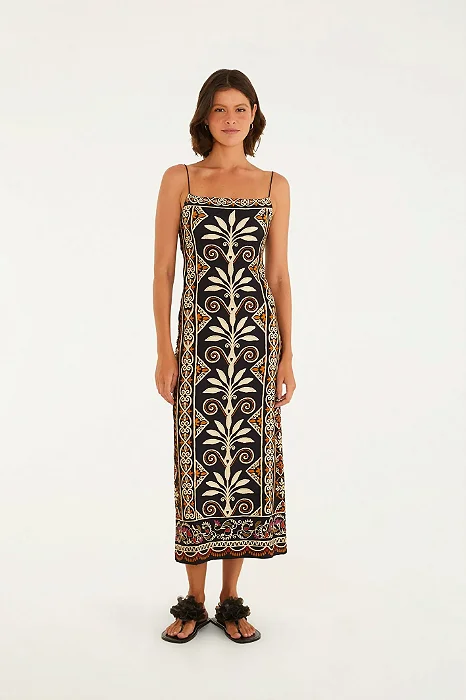 Vestido Midi Estampado Adriele