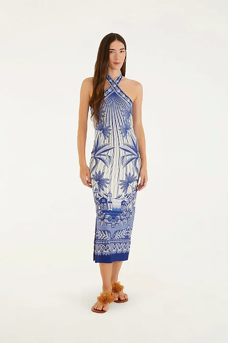 Vestido Midi Estampado Afeto Tropical