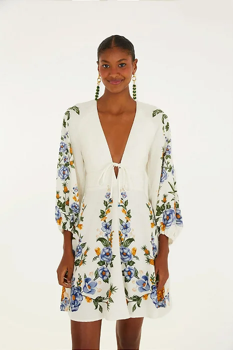 Vestido Curto Estampado Floral Penélope