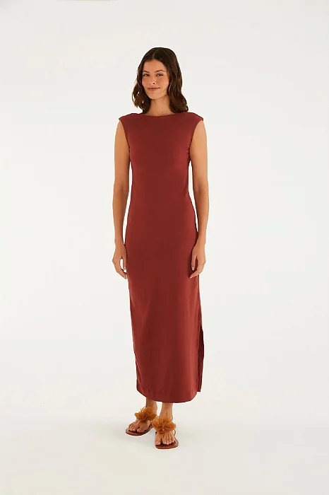 Vestido Cropped Decote Rib