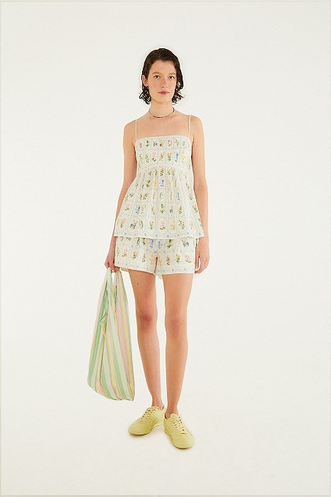 Short Estampado Porcelana Tropical