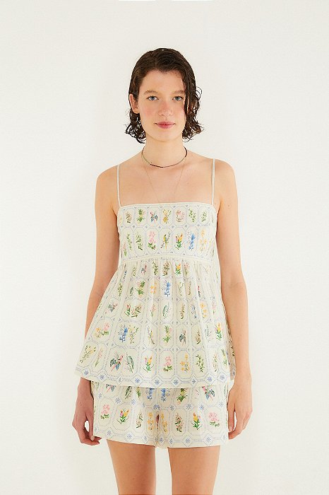 Regata Estampada Porcelana Tropical