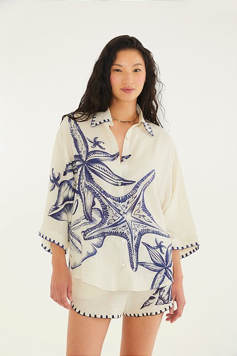 Camisa Estampada Mar De Estrelas