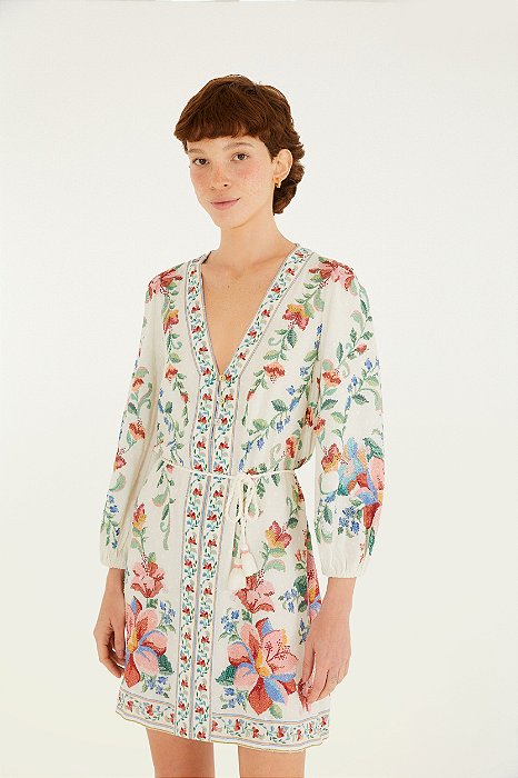 Vestido Curto Estampado Brisa Serena