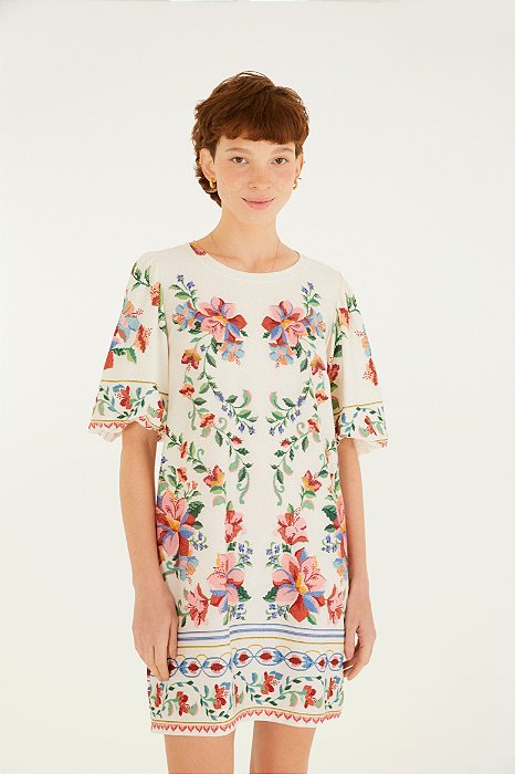 Vestido T-Shirt Manga Fofa Estampado Brisa Serena