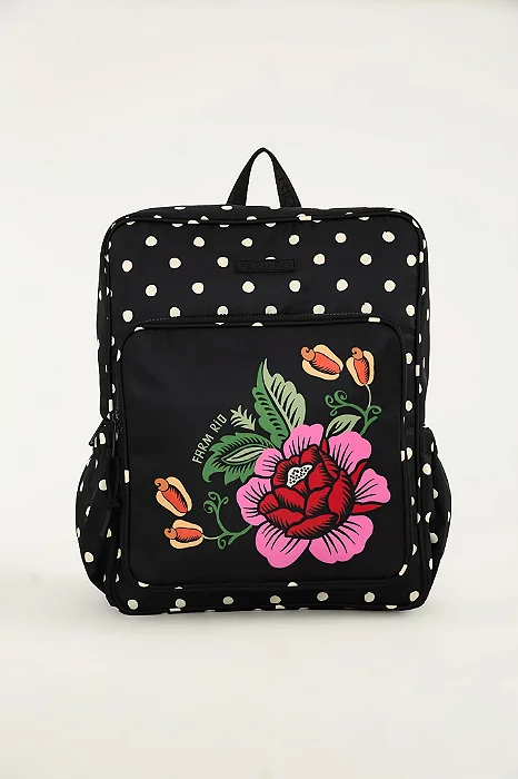 Mochila Ginga Cashews And Birds Ri Preto