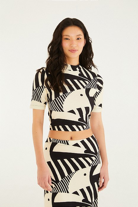 Blusa Cropped Estampada Tuca Legal