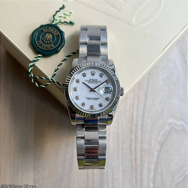 SUPER CLONE MÁQUINA ETA  ROLEX DATEJUST 36MM BRANCO