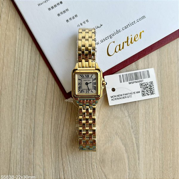 BASE ETA CLONE - CARTIER PHANTERE MISTO DOURADO 22MM