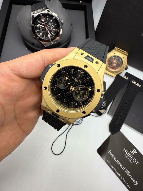 BASE ETA CLONE HUBLOT DOURADO PULSEIRA BORRACHA