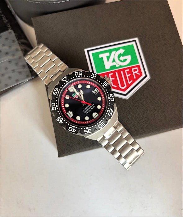 BASE ETA CLONE Tag Heuer Formula 1 Solargraph Fundo Preto Automatic