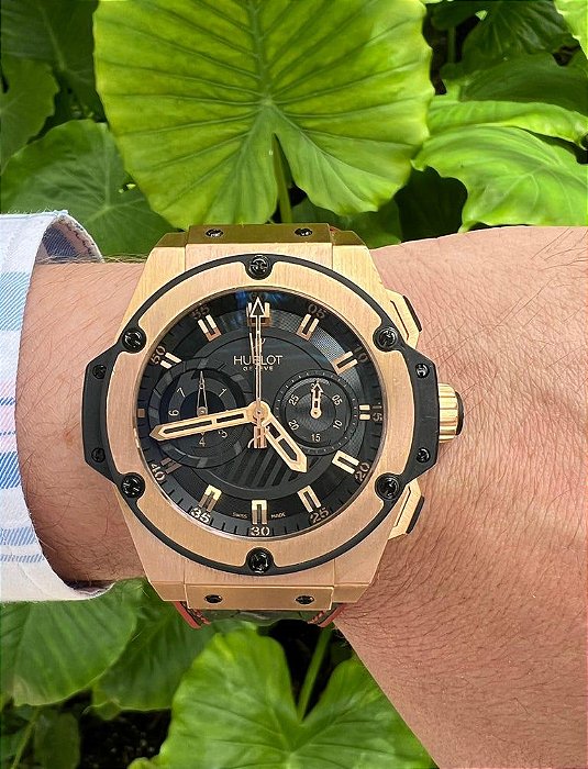 BASE ETA ( CLONE ) HUBLOT KING POWER ROSÉ FUNDO PRETO