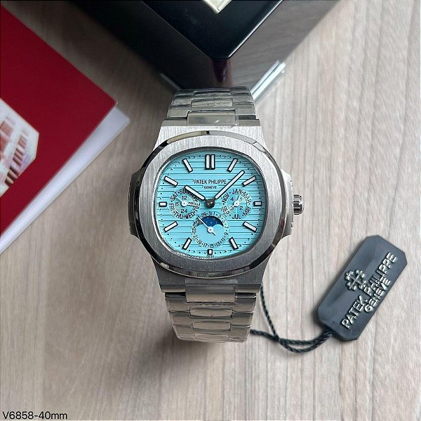 BASE ETA ( CLONE ) PATEK PHILIPPE NAUTILUS AUTOMÁTICO FUNDO TIFFANY