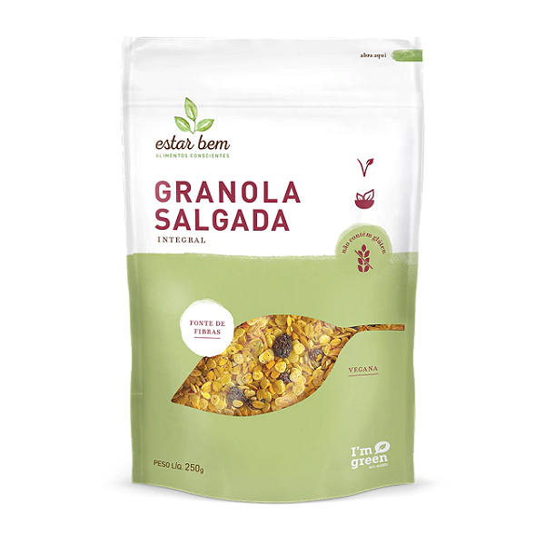 Granola Salgada Integral sem Glúten - Vegana
